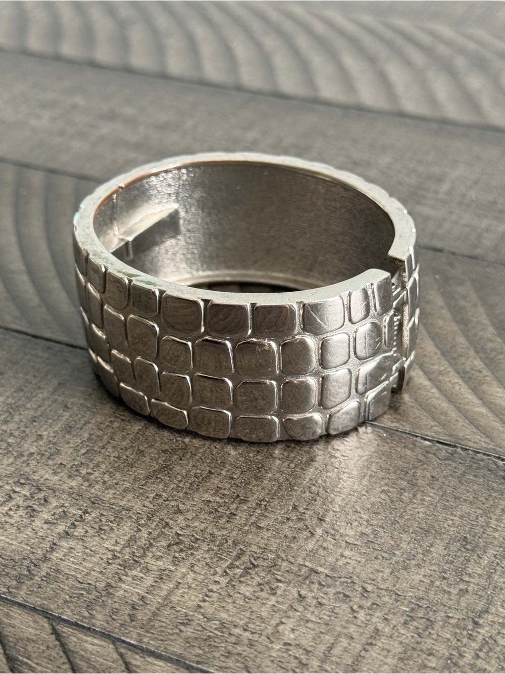 Silver-Toned Snake Skin Cuff Bracelet - Picture 4 of 9